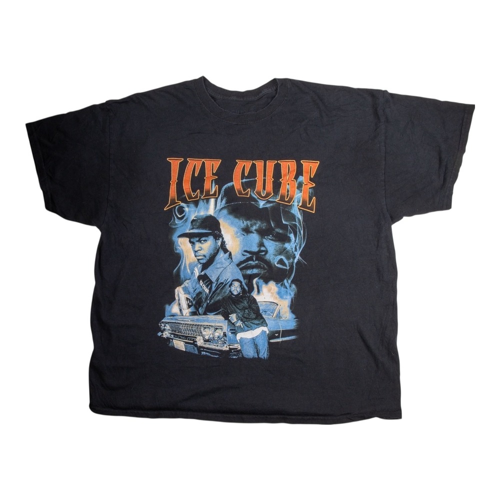 Men's Ice Cube T Shirt Size Large Black Short Sleeve Crew Neck Cotton